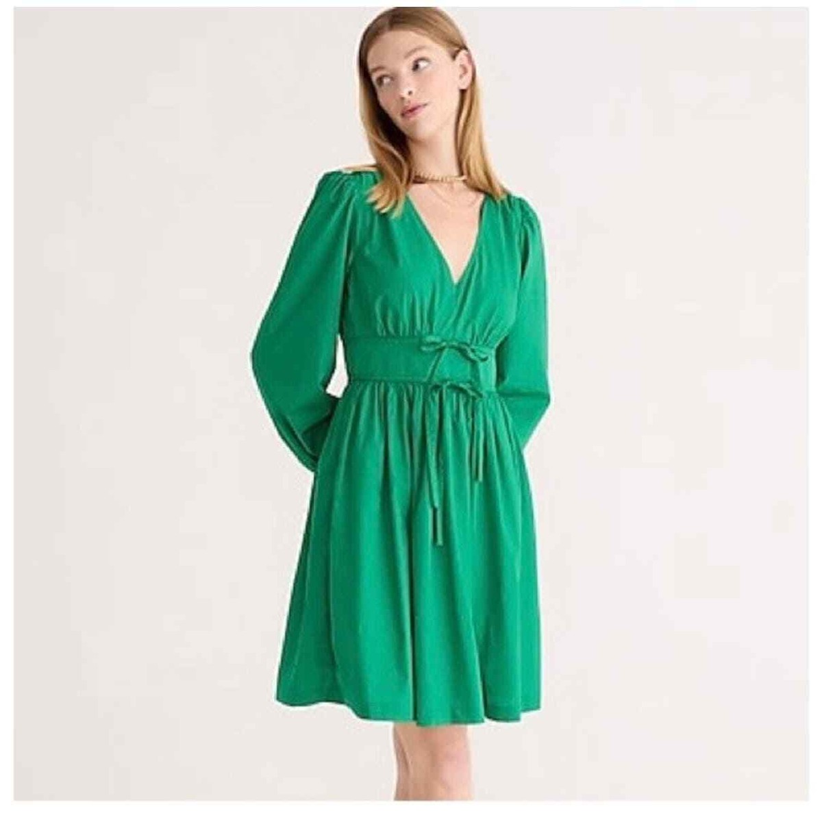 j crew tie waist cotton dress Tie-waist Shirt-dress In End-on-end Cotton For Women