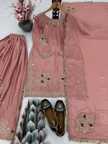 TRAJE PUNJABI SHARARA PLAZZO KURTI PLAZZO SALWAR KAMEEZ MUJER LISTO PARA USAR DISEÑADOR - Imagen 3 de 5