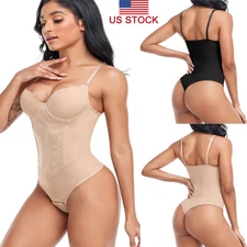 Women Thong Bodysuit Shapewear Firm Tummy Control Body Shaper Waist Trainer Tops