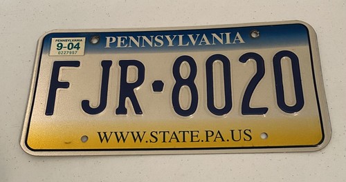 PENNSYLVANIA Authentic License Plate WWW.STATE.PA.US PLATE # FJR-8020 - 第 1/2 張圖片