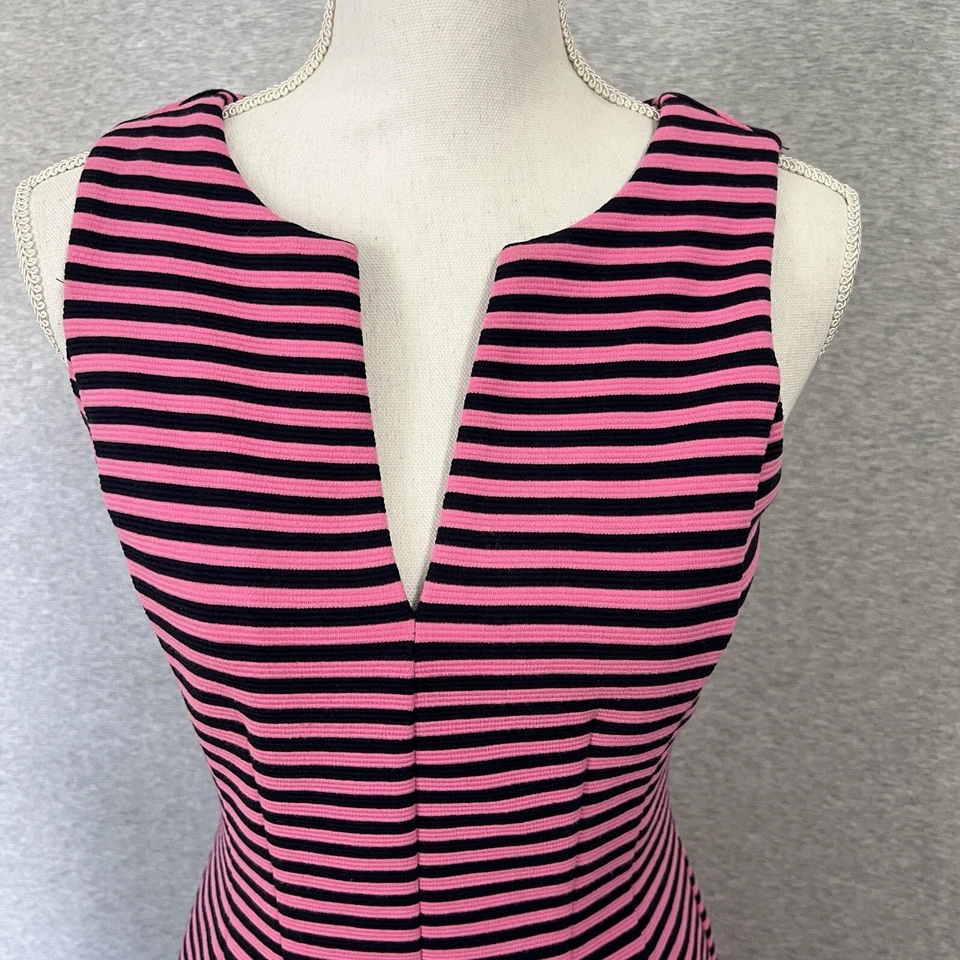 Vestido Lilly Pulitzer Mujer Pequeño Rosa Brielle Otomano Rayas Ajuste Acampanado Acanalado Tejido Foto 2 de 4