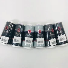 Maxi Lock Serger Thread 3000yds/Cone 100% Polyester Lot of 6 - 4 Black 2 Gray