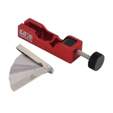 LokoCar Universal Spark Plug Gap Tool With 32 Blades Steel Feeler Gauge Red