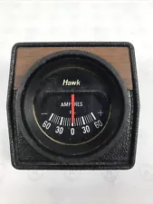 Vintage Hawk Under Dash AMP Gauges Amperes D.C. 60s 70s Hot Rod Accessory Used