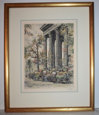 Listed Austrian Artist Hans Figura Signed Numbered Original Color Etching