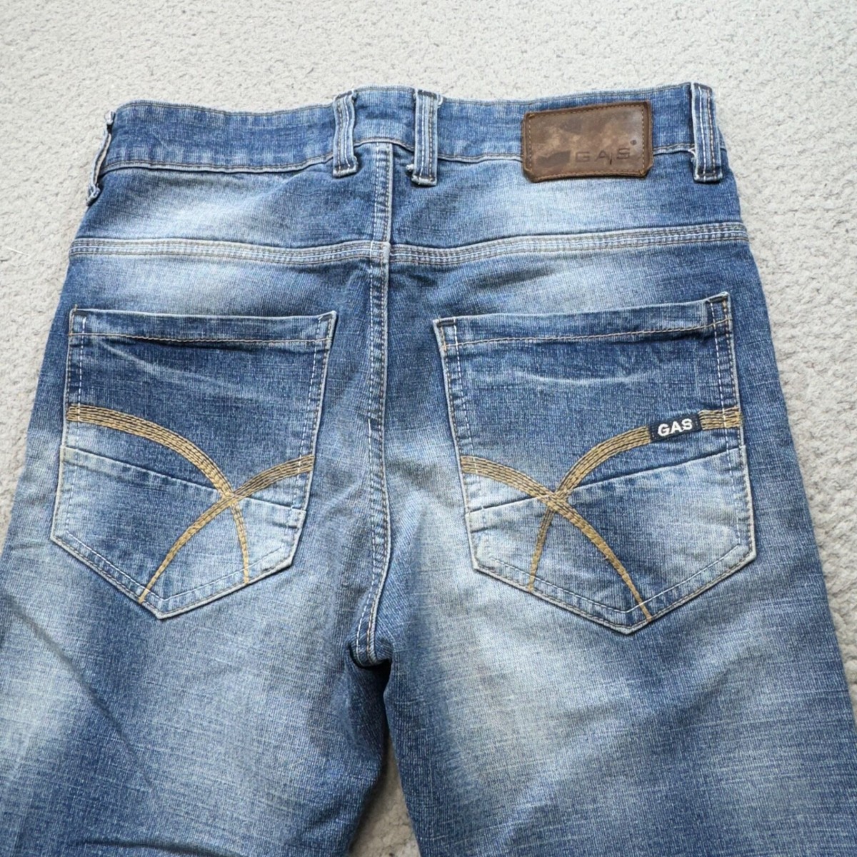 Gas Jeans Men 31x27 Blue Slim Faded Atelier Italian Design