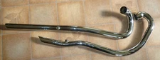 TRIUMPH 1967-70 650 TWINS HIGH LEVEL EXHAUST PIPES 70-6370/2 SLASH CUT UK MADE
