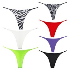 Womens Low Rise Thong Bikini Bottom Beach T-back Swimwear G-String Swimsuits