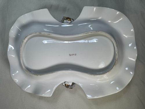 Handled & Divided 'Old Paris Porcelain Style' 9.5" Floral TRAY w/Gold Filigree - Picture 10 of 12
