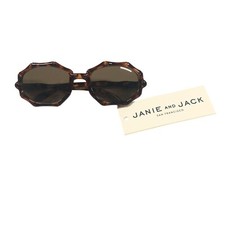 Janie and Jack Girls Sunglasses Tortoiseshell Bamboo Brown Frames 4 And Up