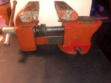 Vintage Unbranded Clamp Bench Vice, 2-3/8" Jaws, Opens to 2 1/2", Solid/Tight