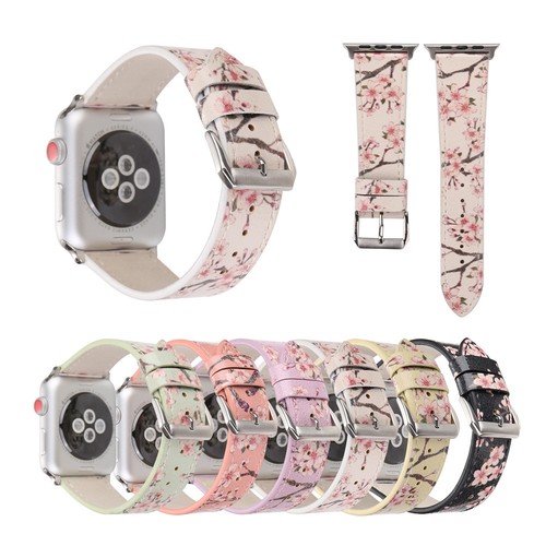Cinturino in pelle fiore prugna 40/44/41/45mm per Apple Watch Series 7 6 5  4 3 SE | eBay