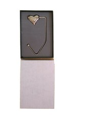 Gancio appendi borsa da tavolo in metallo CUORE portafortuna San Valentino