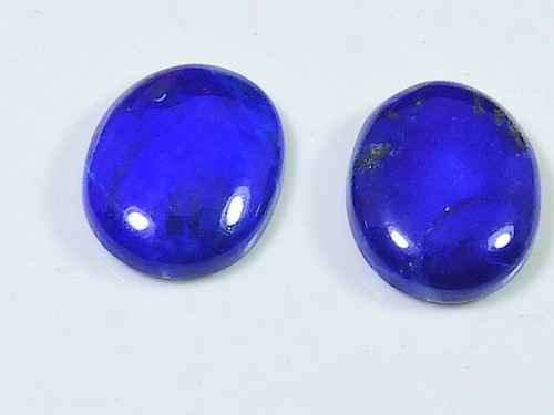 24Cts. Natural Lapis Lazuli Oval Cabochon Loose Gemstone 02 Pcs Lot 14X19MM