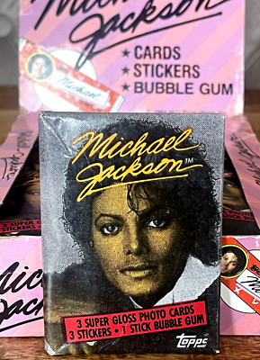 1984 TOPPS MICHAEL JACKSON (Series 1)   PACK 3 Cards 3 Stickers 1 Bubblegum OVP
