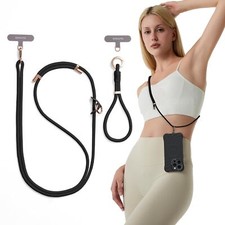 Adjustable Woven Phone Lanyard 1 Crossbody Lanyard 1 Wrist Strap with Premi...