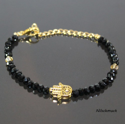 Frauen Fatimas Hand Bicone Kristall Perlen Shamballa Armband Glücksbringer Damen - Bild 2 von 4