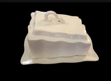 Vintage Cheese Dome Ironstone? Ceramic Covered Butter Keeper Farmhouse