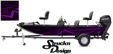 Distressed Dark Purple Pontoon Modern Fishing Graphic Bass Boat Vinyl Wrap Decal