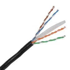 CAT6A Outdoor UV Ethernet Cable 750MHz CMX 10G BARE COPPER Wire Black 1000FT
