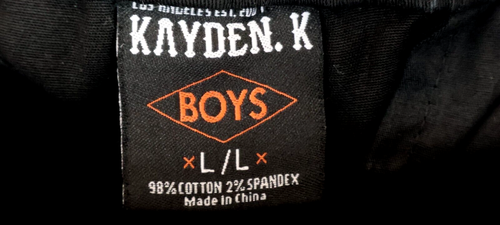 Kayden K Jogger Pants Boys L Black Cotton Blend Pockets Drawstring Stretch Waist - Picture 7 of 7