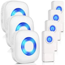Wireless Doorbell, PHYSEN Waterproof Door bell Chime Kit Operating at 1300-ft...