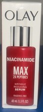 Olay Niacinamide Max 2X Peptides Wrinkle Reducing Serum Fragrance Free 1.3 oz