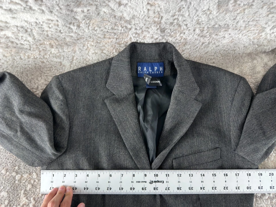 Ralph Ralph Lauren Size 8 Bergdorf Goodman Wool Career Blazer Jacket Black - Image 4 of 4