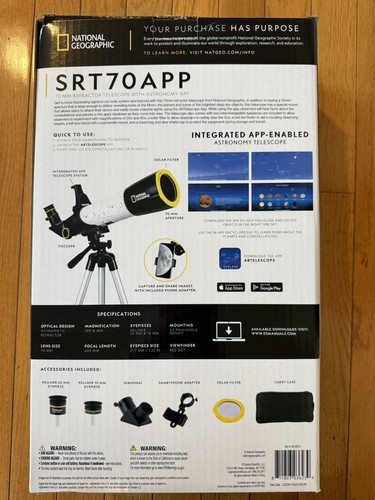 National Geographic SRT70APP, 70mm Refractor Telescope with Astronomy App - Picture 5 of 6