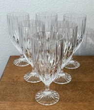 6 Mikasa Crystal Park Lane Iced Tea Water Goblets Glasses 7-3/8" Tall - Stunning