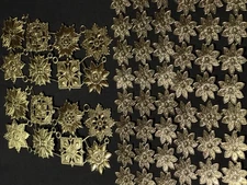 VINTAGE DRESDEN LOT GOLD FOIL CHRISTMAS SCRAPBOOK DECOUPAGE FANCY STARS