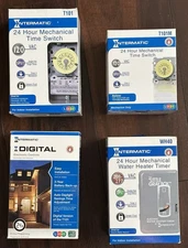Intermatic Timer Lot--ALL NEW NEVER USED, T101, T101M, DT101, WH40-(4) timers