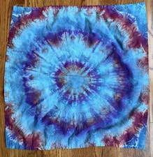 Custom made Tie Dye Bandana 100 Cotton  21  x19  with Reinforced Stitched Edges