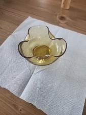 Vintage Anchor Hocking Dip Bowl From The 3pc Chip and Dip Set Amber Honey Gold