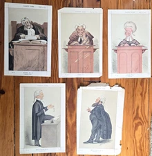 Collection of 5 Vanity Fair Lithographs - 1873 Judges - Legal - Spy Leslie Ward