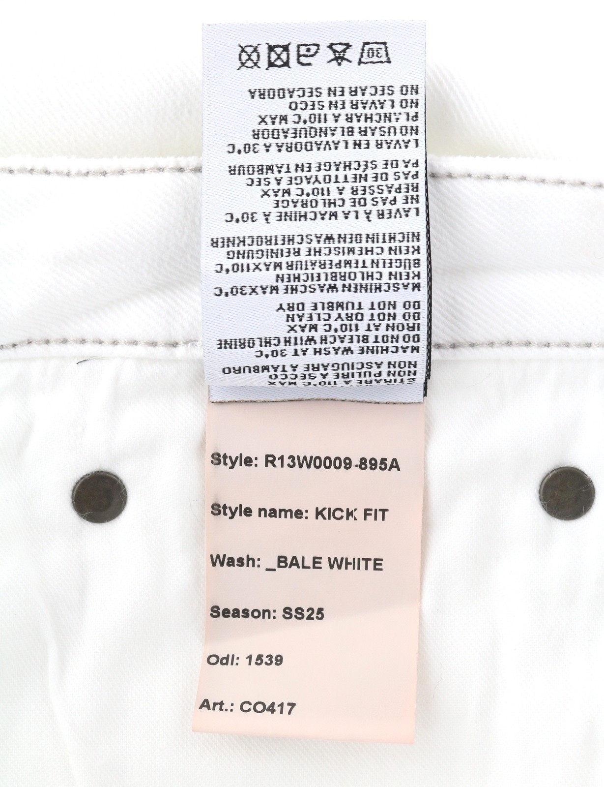 R13 Kick Fit Women Jeans 29 Bale White Slim Flared Cropped Ankle RRP499 * image 9