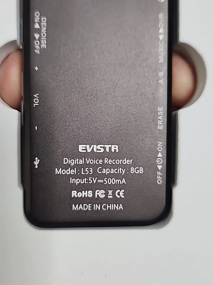 EVISTR L53 DIGITAL VOICE RECORDER 8GB LINEARITY PCM RECORDER - Image 3 of 4