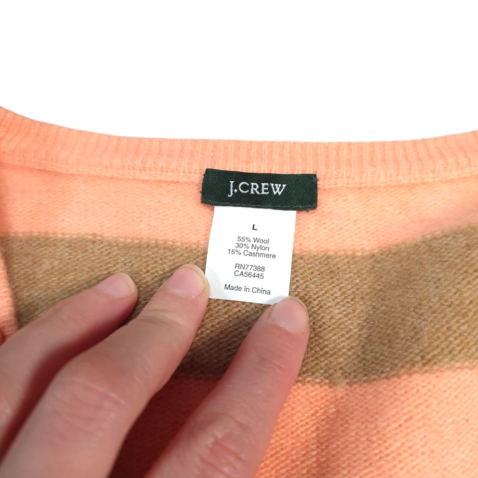 J. Suéter a Rayas Cuello en V Mujer Talla L Lana Nylon Mezcla Cachemira Costero Foto 3 de 4