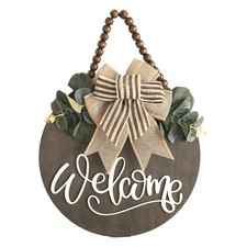 Welcome Sign for Front Door Wreath Decorations for All Seasons Front Porch De...