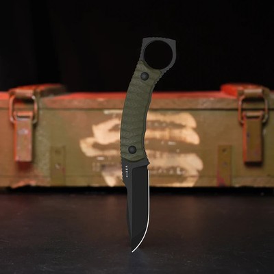 Kizer Cutlery Billy Bones Fixed Knife 3.5'' AEB-L Steel Blade Olive G10 Handle