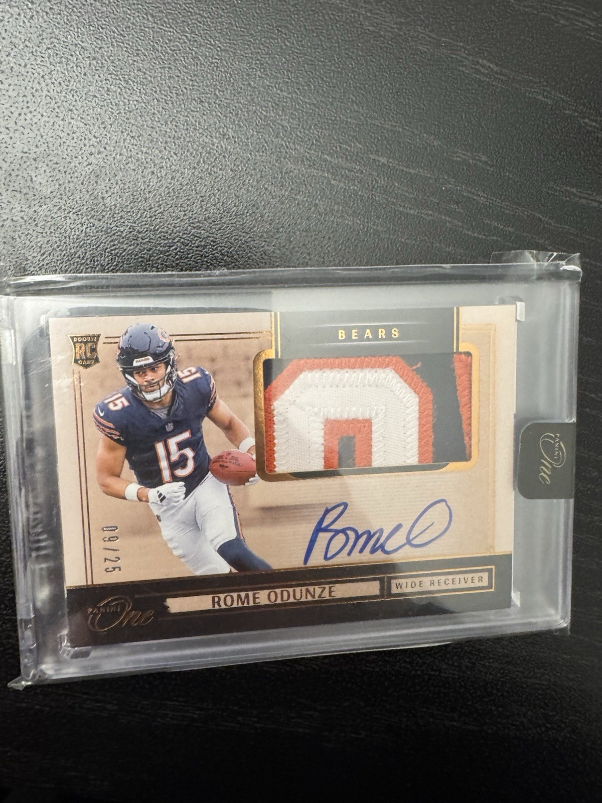 2024 Panini One Rome Odunze RC Rookie Patch Auto RPA Bronze /25 Bears!