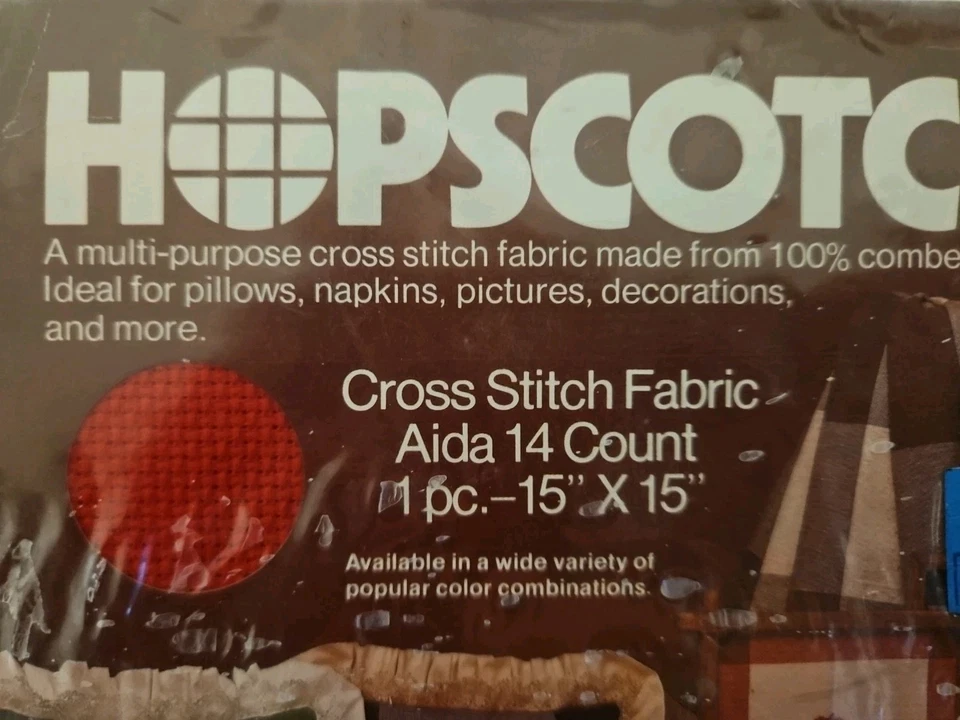 Charles Craft HOPSCOTCH Cross Stitch Fabric Aida 14 Count 15”x15” Red - Image 4 of 4