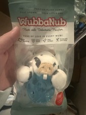 WubbaNub Plush Detachable Pacifier Blue White Black Stuffed Animal Easy Clean