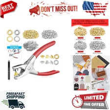 Hand Press Heavy Duty Eyelet Grommet Machine Punch Tool, Hole Punch Kit with