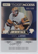 2021 Upper Deck Credentials 2020-21 Debut Ticket Access /999 Emil Larmi #78 12h3