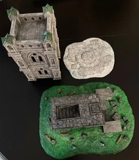 Painted Castle Ruins Terrain DnD Miniature Tower Altar Resin Base display S3