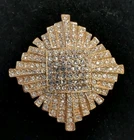 Vintage Roman Company Starburst Brooch Pavé Rhinestones Gold Tone As Is