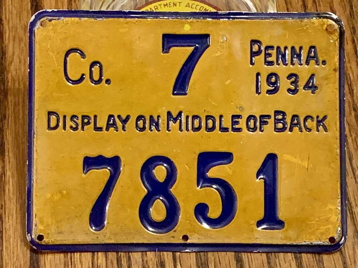 Broche Vintage 1934 - Permis De Pêche Résident De Pennsylvanie (USA) - Collection