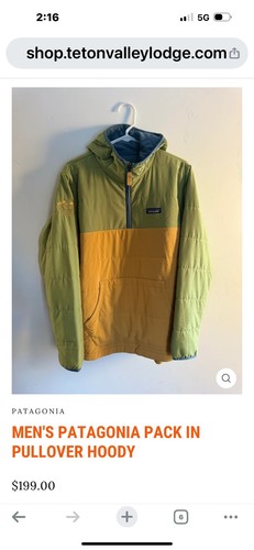 Patagonia Pack In Pullover Hoodie Men’s Large 1/2 Zip Jacket Green - Picture 9 of 9