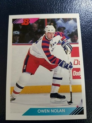 Owen Nolan Quebec Nordiques 1992 Bowman #237 No Foil ERROR RARE ODD
